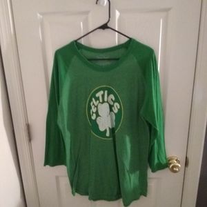 Mens 3/4 sleeve shirt Boston Celtics sz large